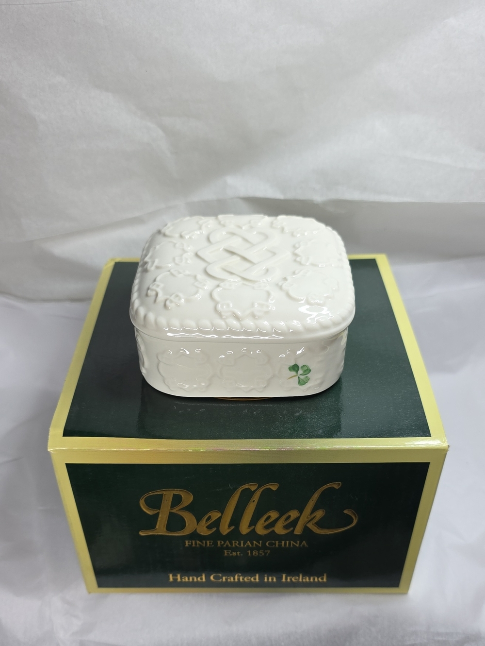 Belleek Love Knot Trinket Box 2019 Edition Piece